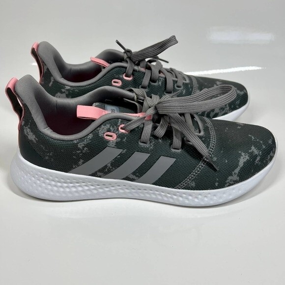 Adidas Cloudfoam PureMotion Women's Athletic Running Sneaker Camo Gray-Pink 11 - Picture 7 of 14